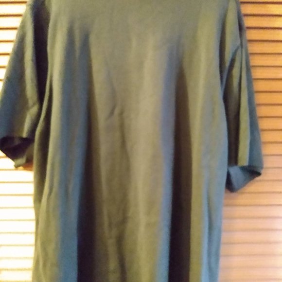 Olive Green Chevron Pattern Scoop Neck Sweater 4x - Picture 3 of 4